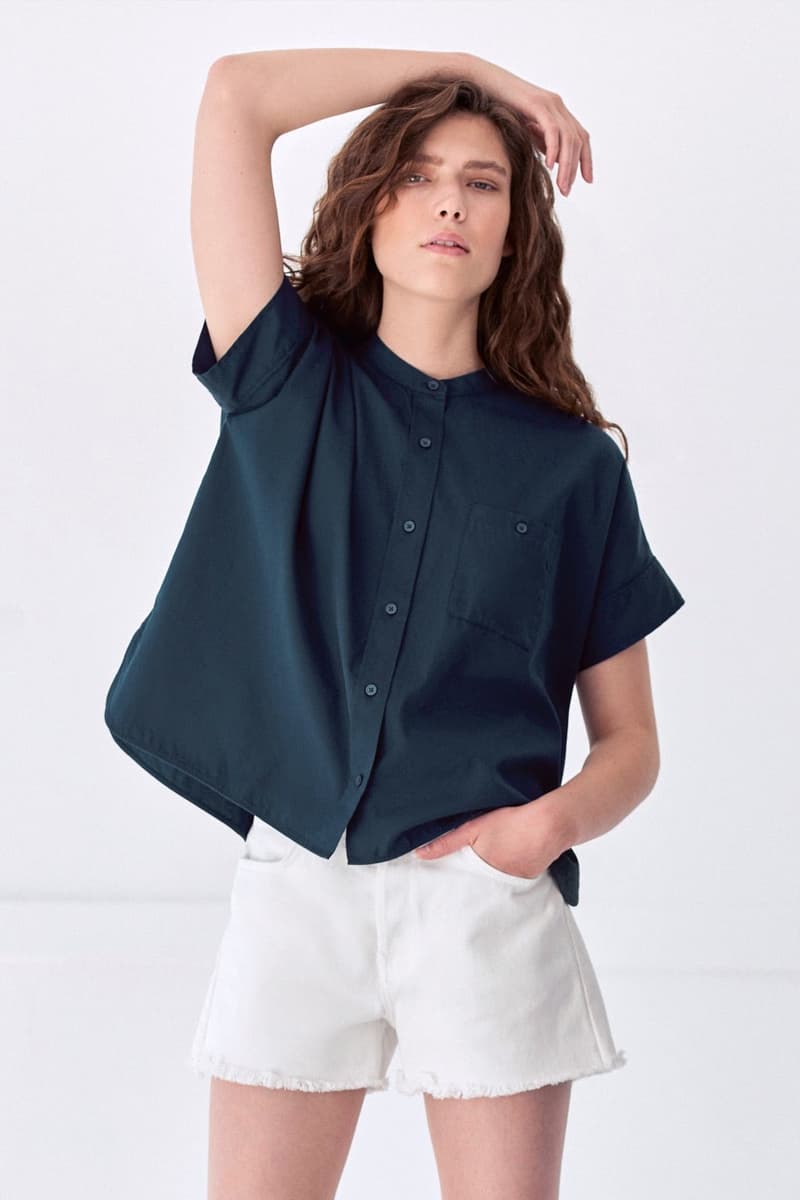 everlane summer shirts collarless oxford boxy shirt