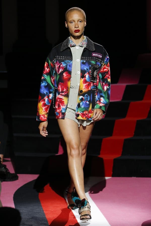 Miu Miu 2018 resort collection runway auto womenswear fashion bella hadid kendall jenner adwoa slick woods