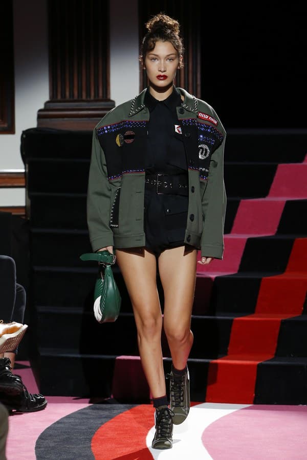 Miu Miu 2018 resort collection runway auto womenswear fashion bella hadid kendall jenner adwoa slick woods