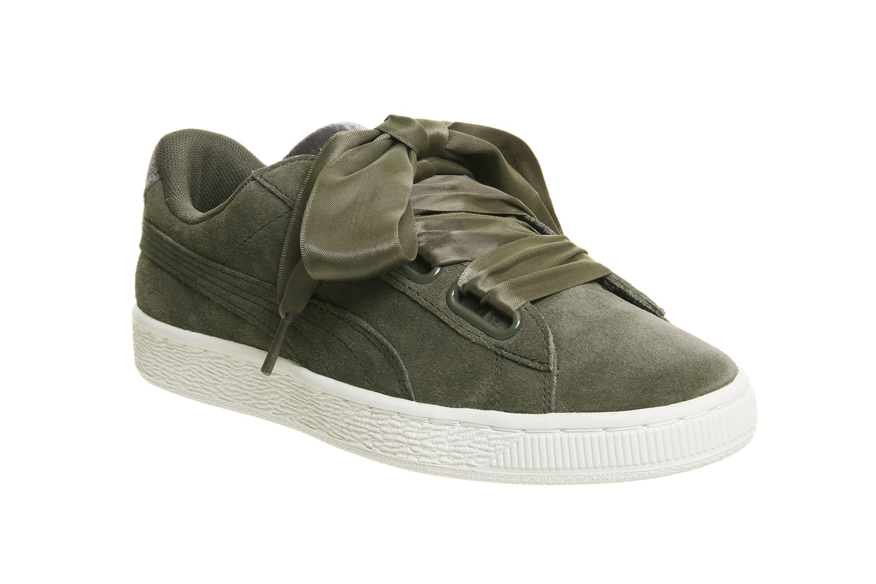 suede pumas olive green