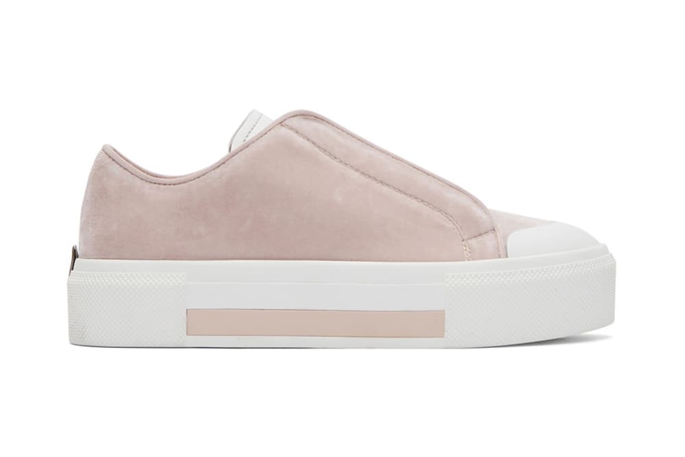 Alexander McQueen Pink Velvet Sneakers