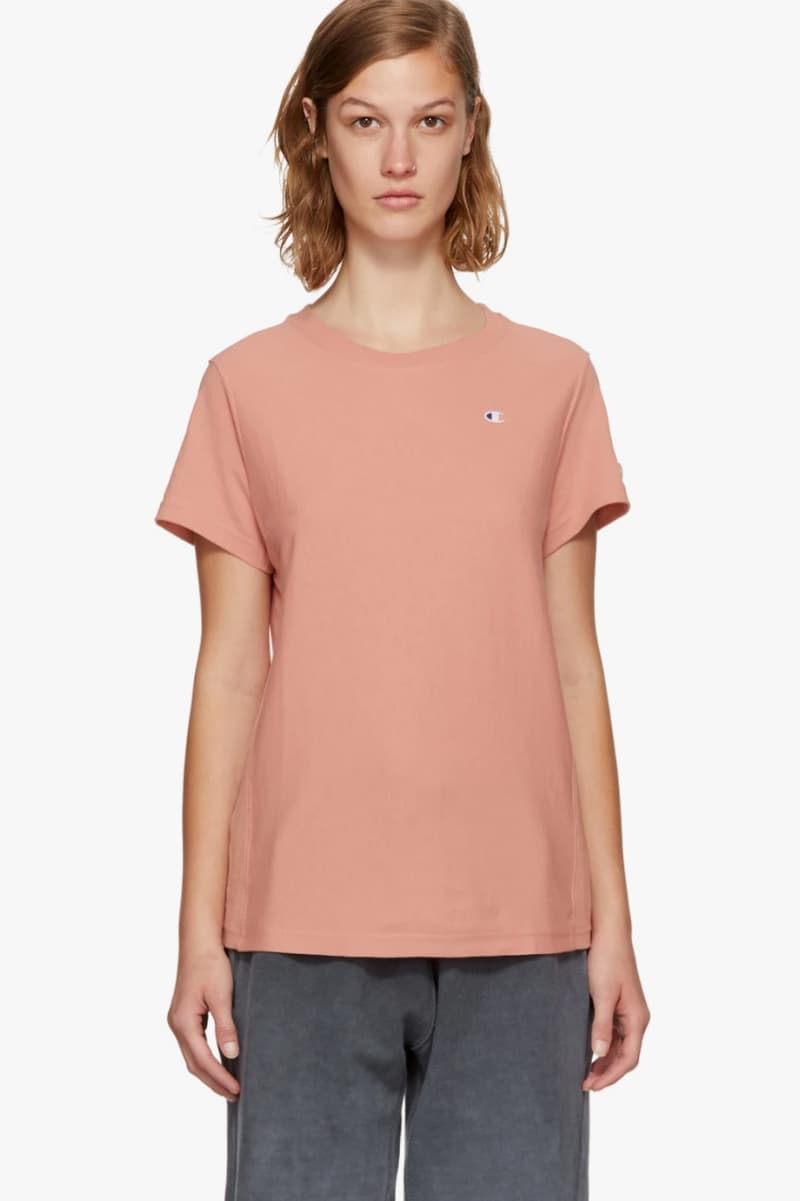Champion Reverse Weave Hoodie Sweatshirt Crewneck Tee T-shirt Peach Blue Burgundy Green Black Grey SSENSE