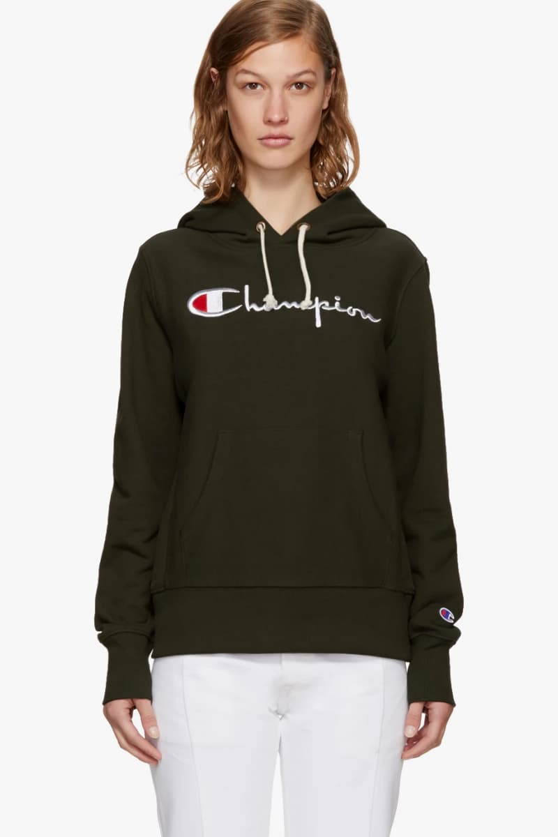 Champion Reverse Weave Hoodie Sweatshirt Crewneck Tee T-shirt Peach Blue Burgundy Green Black Grey SSENSE