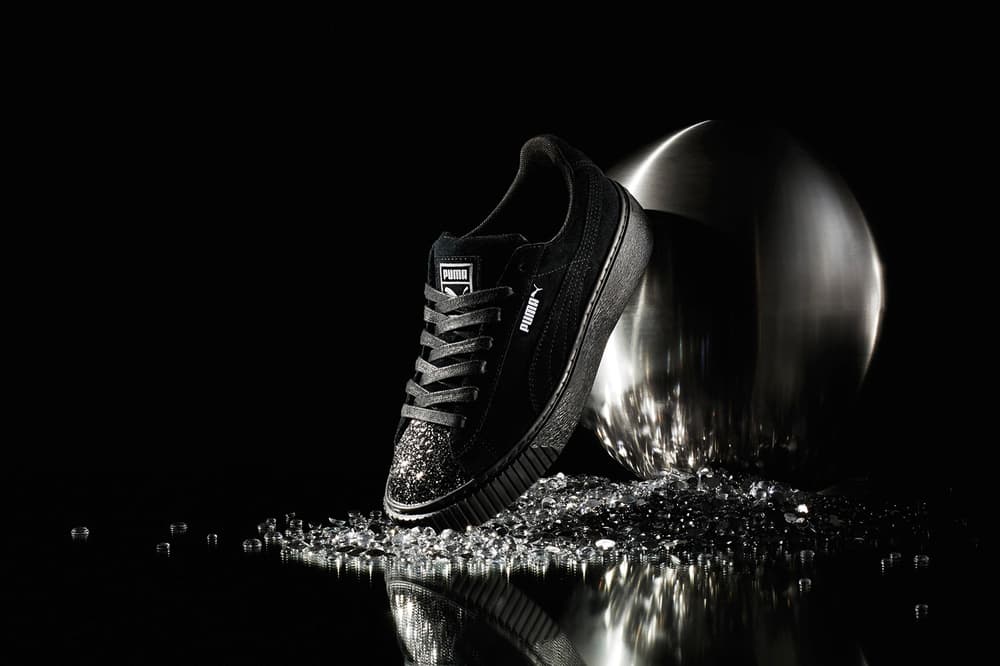 PUMA Suede Platform Crushed Jewel Pack Marshmallow Black