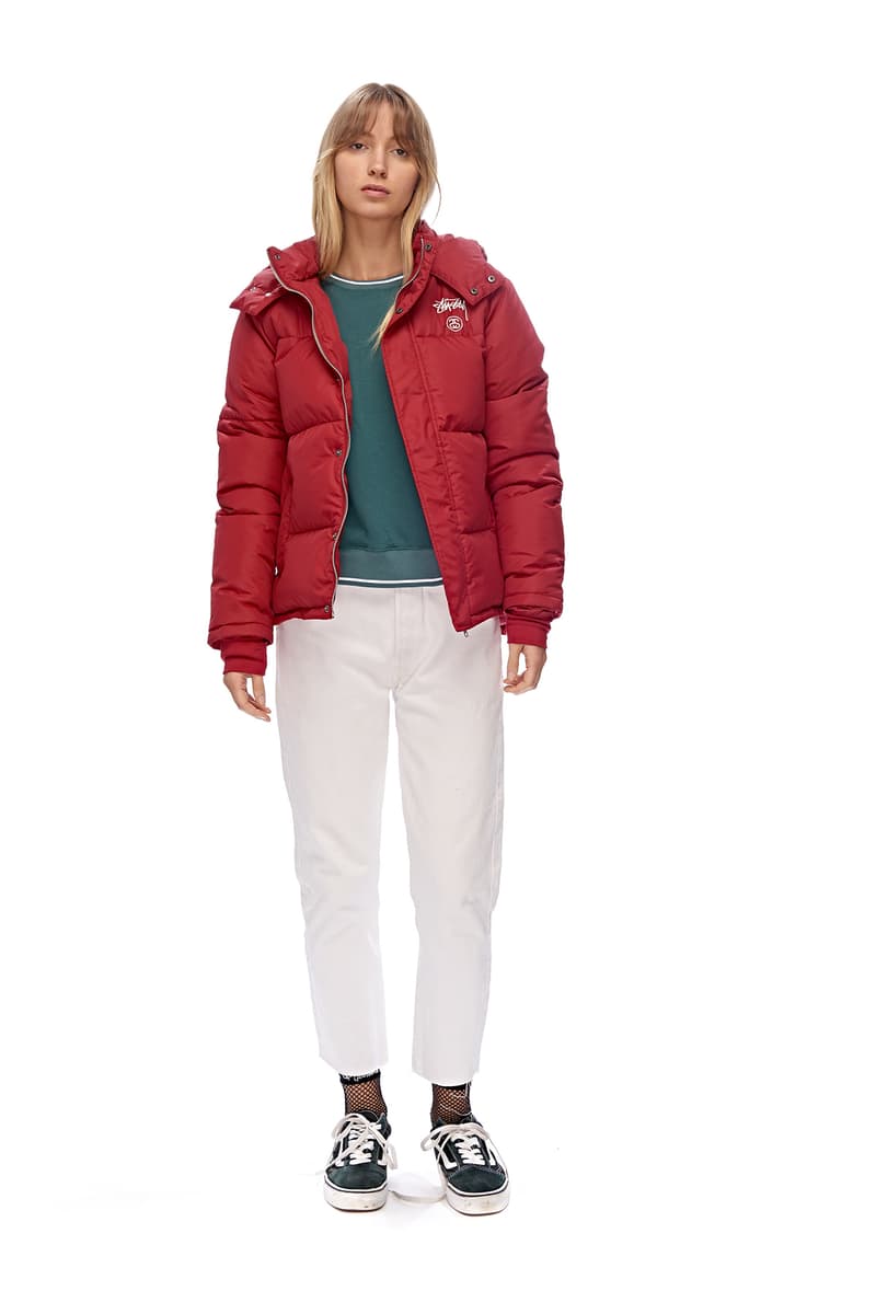 stussy women millennial pink puffer jacket 90s tracksuit