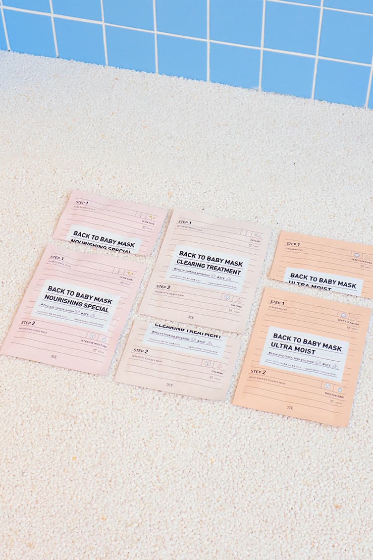 3CE K-Beauty Brand Back To Baby Sheet Masks Two Step Cotton Pad Stick Face Skincare Moisturize Brightening Korean Stylenanda