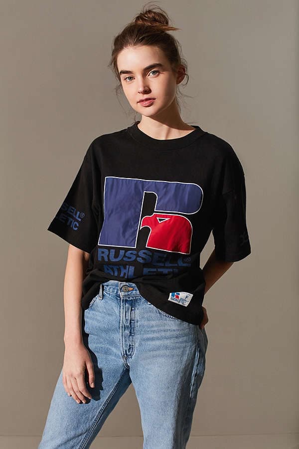 Russel Athletic X-Girl Logo T-Shirt Classic Retro Vintage Sporty Athletic Urban Outfitters Fashion Clothes Print