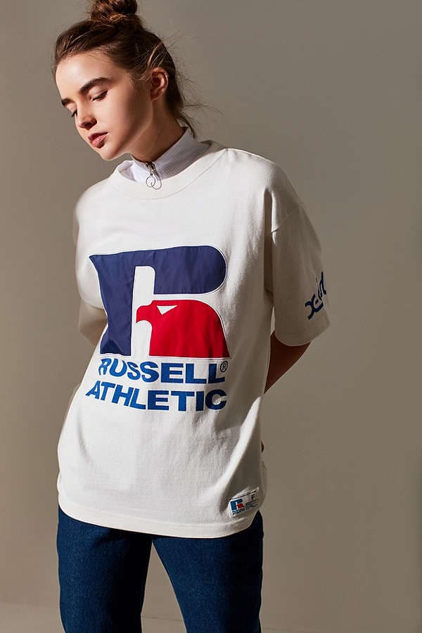 Russel Athletic X-Girl Logo T-Shirt Classic Retro Vintage Sporty Athletic Urban Outfitters Fashion Clothes Print