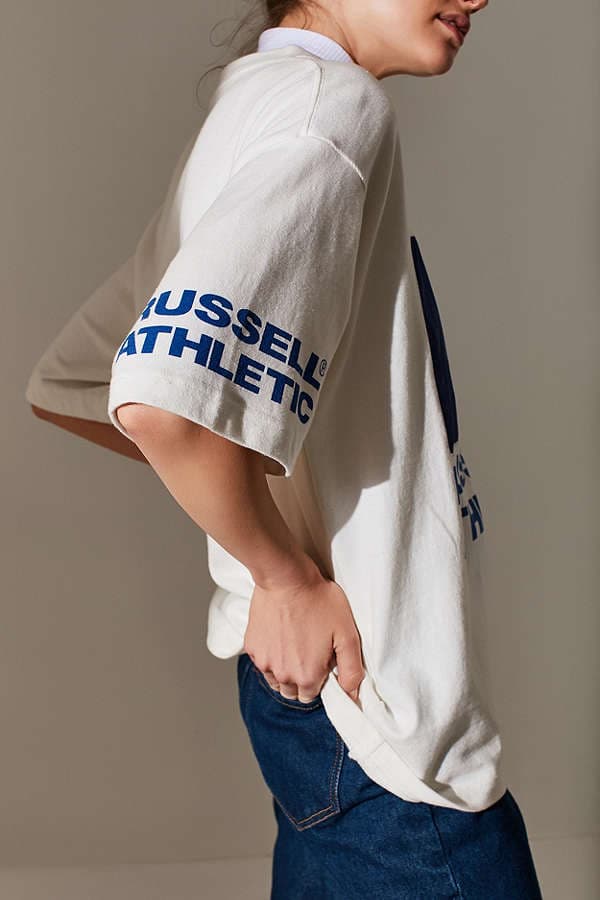 Russel Athletic X-Girl Logo T-Shirt Classic Retro Vintage Sporty Athletic Urban Outfitters Fashion Clothes Print