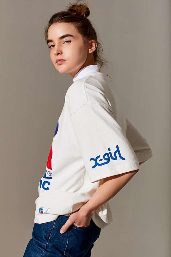 Russel Athletic X-Girl Logo T-Shirt Classic Retro Vintage Sporty Athletic Urban Outfitters Fashion Clothes Print