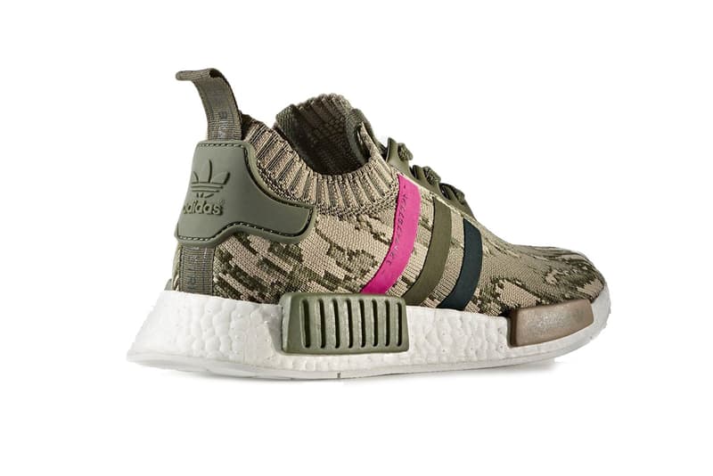 adidas NMD_R1 Primeknit Camouflage Makeover Green Night Shock Pink Silhouette Sneaker Shoe Footwear