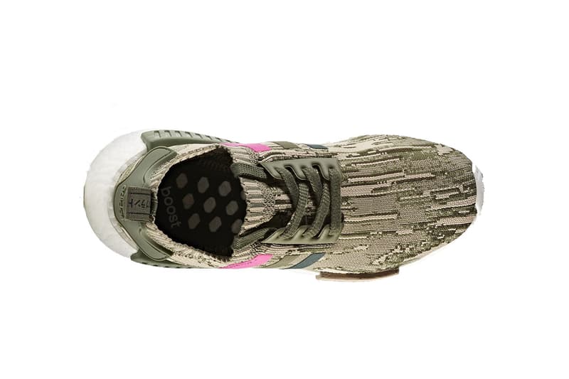 adidas NMD_R1 Primeknit Camouflage Makeover Green Night Shock Pink Silhouette Sneaker Shoe Footwear