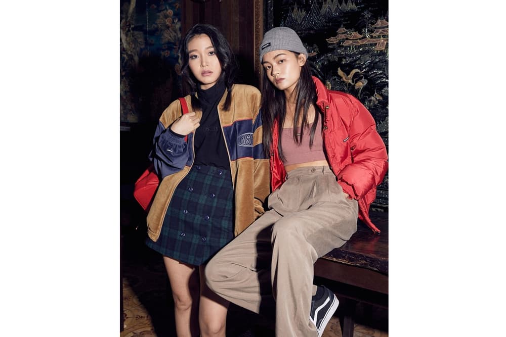 Mischief Korean Brand Edgy Fall Winter Collection Model 2017 Velvet Earthy Tones 90s Retro Color