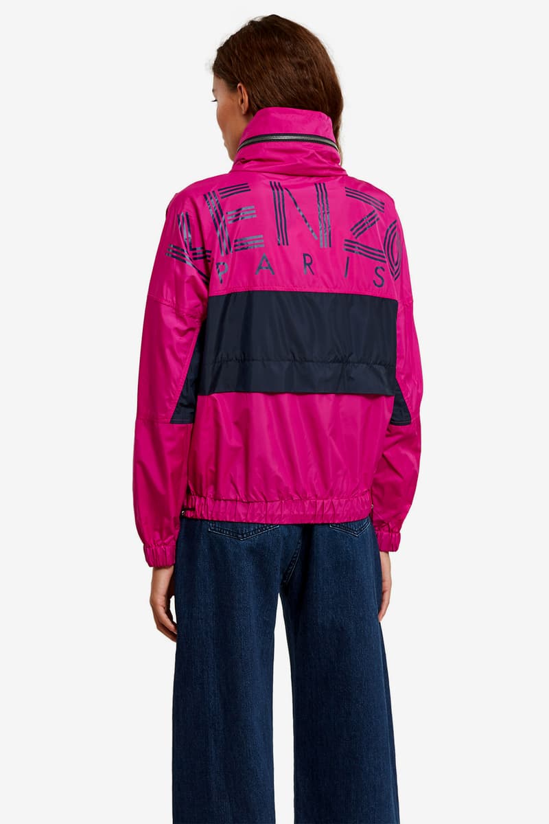 Kenzo Opening Ceremony Pink Pastel Fuschia Magenta Jacket Windbreaker Color Blocking Logo Fall
