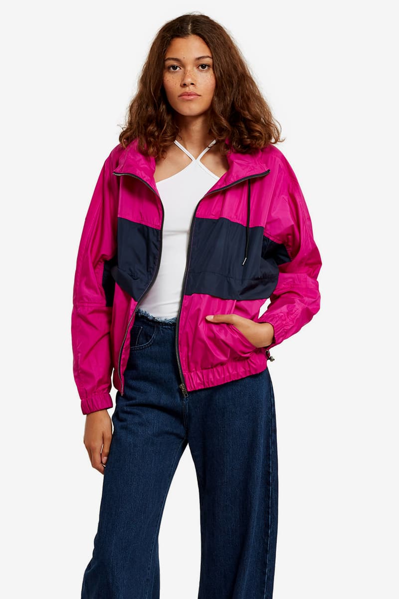 Kenzo Opening Ceremony Pink Pastel Fuschia Magenta Jacket Windbreaker Color Blocking Logo Fall
