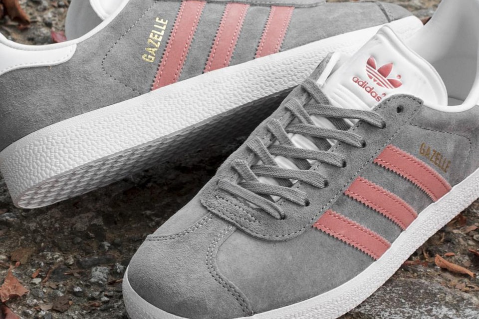Adidas Originals Gazelle In Grey Three Raw Pink Hypebae Adidas Originals Gazelle In Grey Three Raw Pink Hypebae