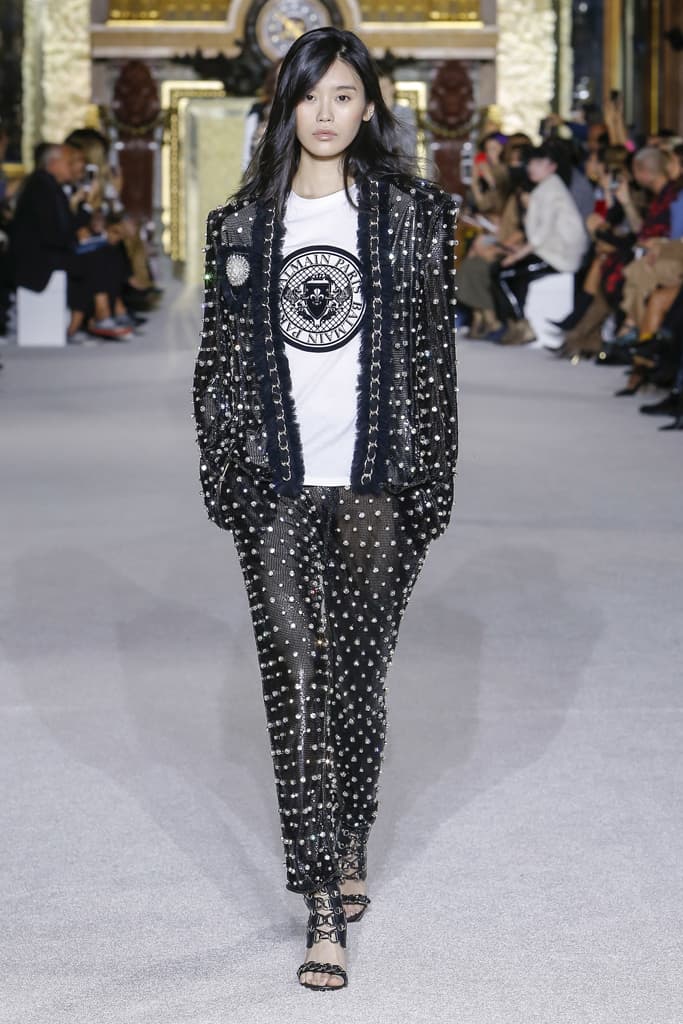 Balmain Spring Summer 2018 Runway Show PFW Paris Fashion Week Olivier Rousteing Jourdan Dunn Elsa Hosk Army