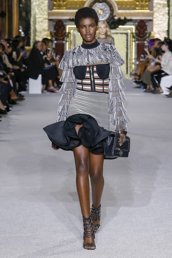Balmain Spring Summer 2018 Runway Show PFW Paris Fashion Week Olivier Rousteing Jourdan Dunn Elsa Hosk Army