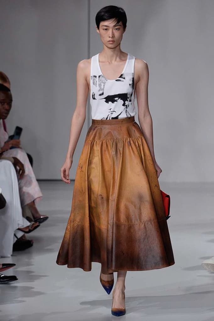 Raf Simons Calvin Klein 2018 Spring Summer Fashion Show NYFW New York Fashion Week Colorblocking Silk Leather