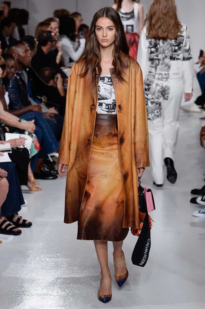 Raf Simons Calvin Klein 2018 Spring Summer Fashion Show NYFW New York Fashion Week Colorblocking Silk Leather