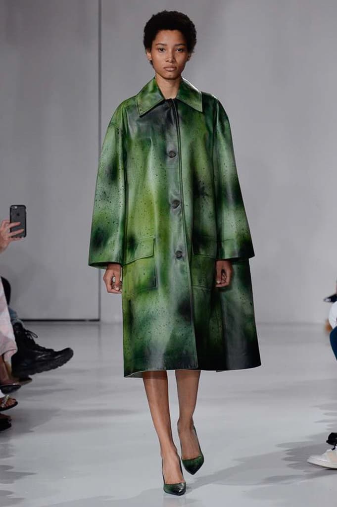 Raf Simons Calvin Klein 2018 Spring Summer Fashion Show NYFW New York Fashion Week Colorblocking Silk Leather