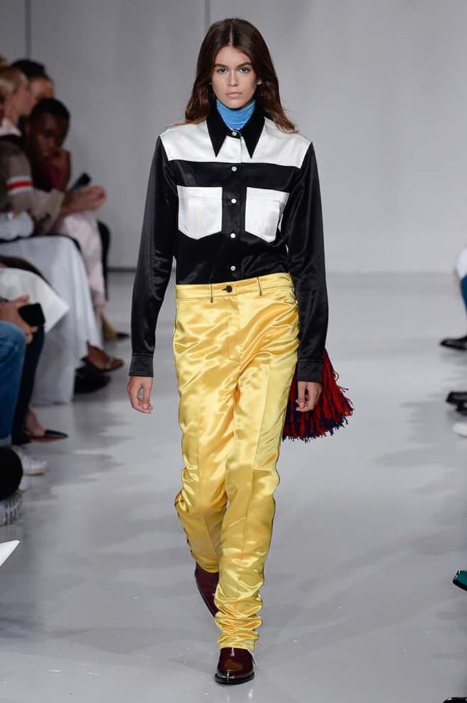 Raf Simons Calvin Klein 2018 Spring Summer Fashion Show NYFW New York Fashion Week Colorblocking Silk Leather