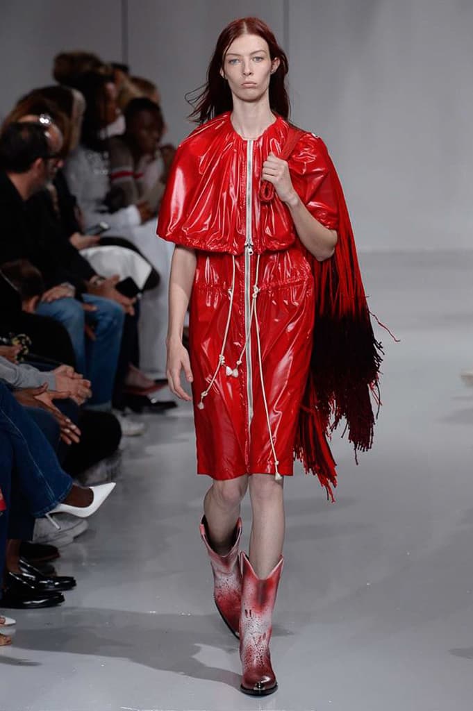 Raf Simons Calvin Klein 2018 Spring Summer Fashion Show NYFW New York Fashion Week Colorblocking Silk Leather