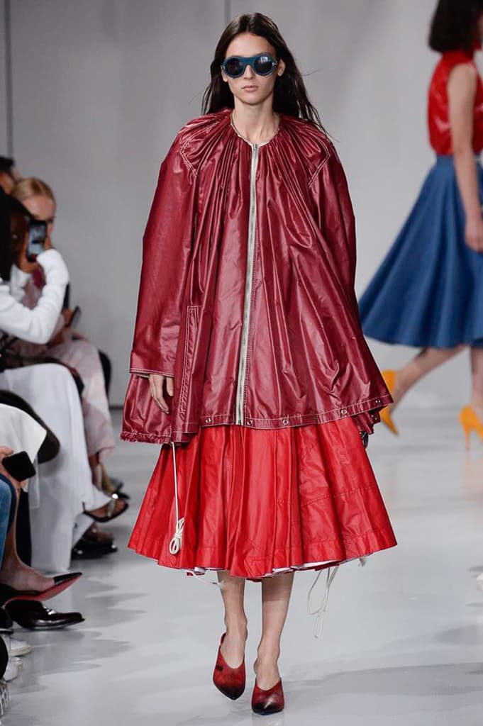 Raf Simons Calvin Klein 2018 Spring Summer Fashion Show NYFW New York Fashion Week Colorblocking Silk Leather