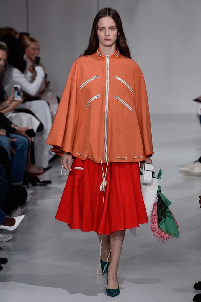 Raf Simons Calvin Klein 2018 Spring Summer Fashion Show NYFW New York Fashion Week Colorblocking Silk Leather