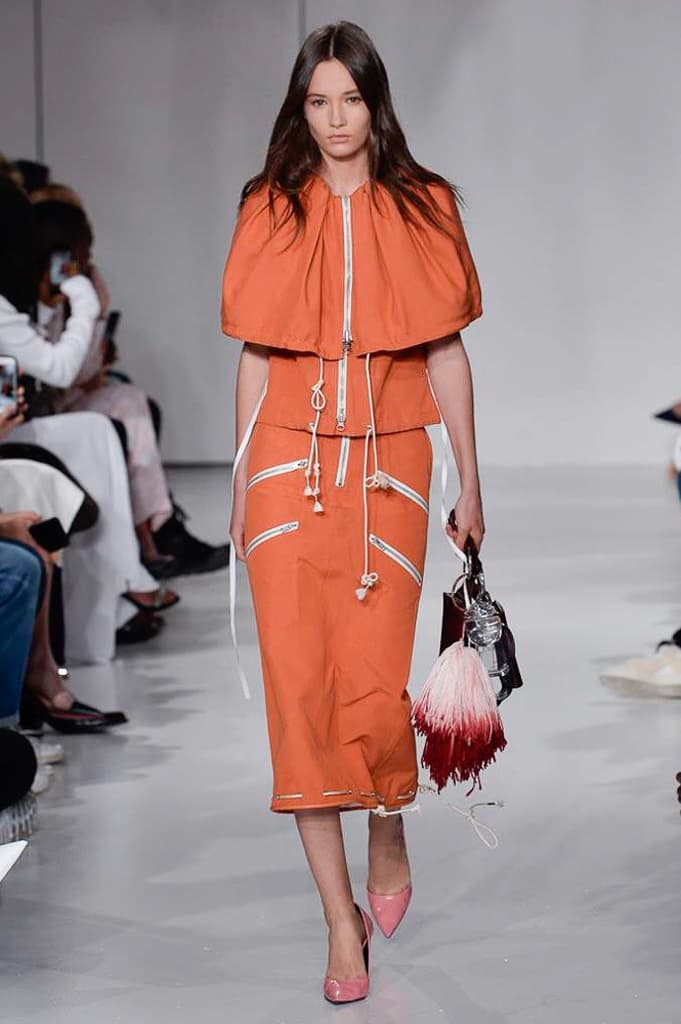 Raf Simons Calvin Klein 2018 Spring Summer Fashion Show NYFW New York Fashion Week Colorblocking Silk Leather