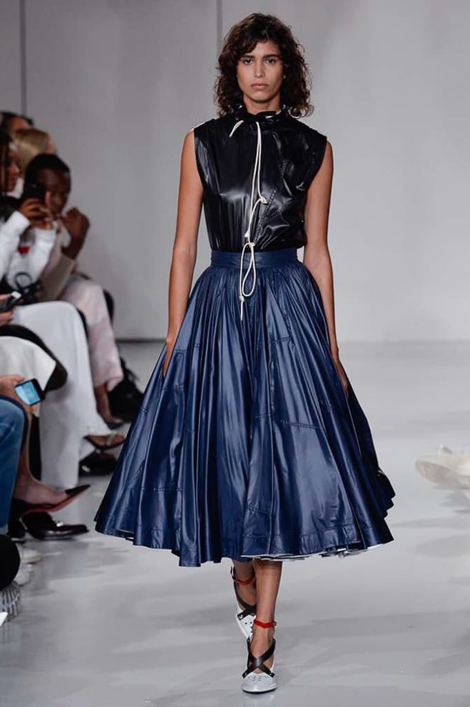 Raf Simons Calvin Klein 2018 Spring Summer Fashion Show NYFW New York Fashion Week Colorblocking Silk Leather