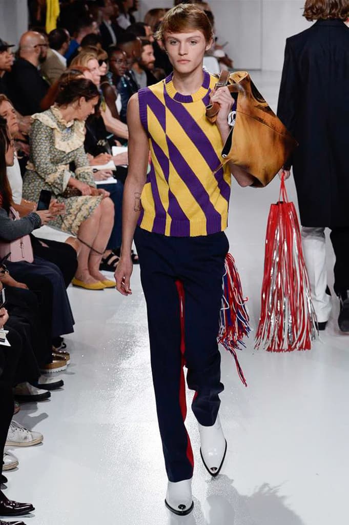 Raf Simons Calvin Klein 2018 Spring Summer Fashion Show NYFW New York Fashion Week Colorblocking Silk Leather