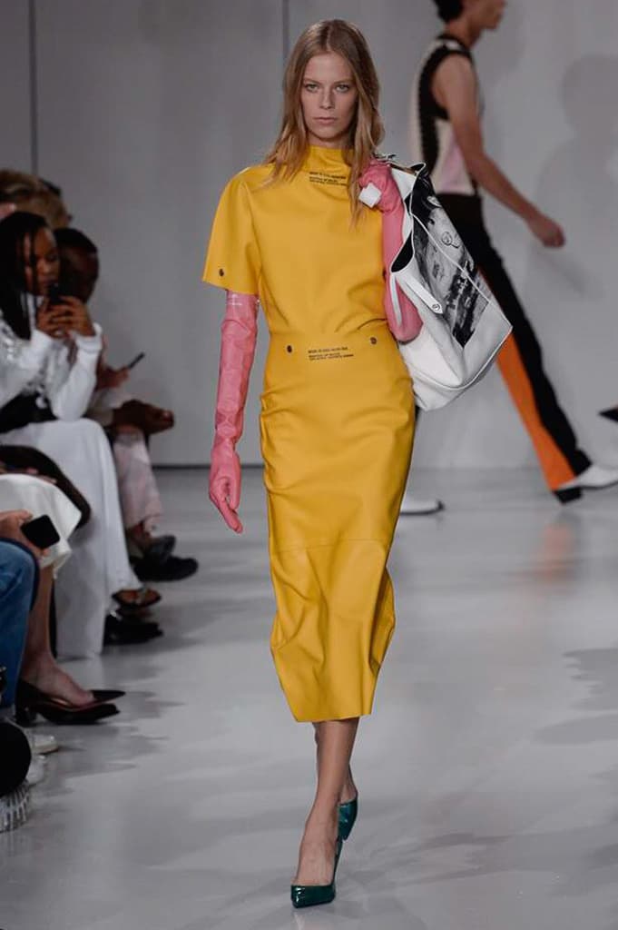 Raf Simons Calvin Klein 2018 Spring Summer Fashion Show NYFW New York Fashion Week Colorblocking Silk Leather