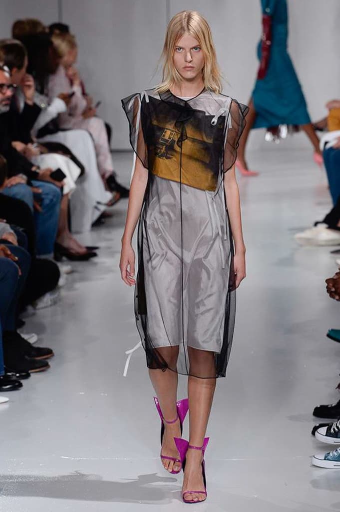 Raf Simons Calvin Klein 2018 Spring Summer Fashion Show NYFW New York Fashion Week Colorblocking Silk Leather