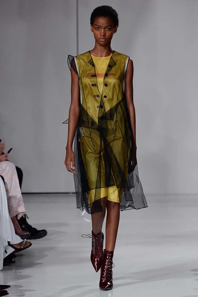 Raf Simons Calvin Klein 2018 Spring Summer Fashion Show NYFW New York Fashion Week Colorblocking Silk Leather
