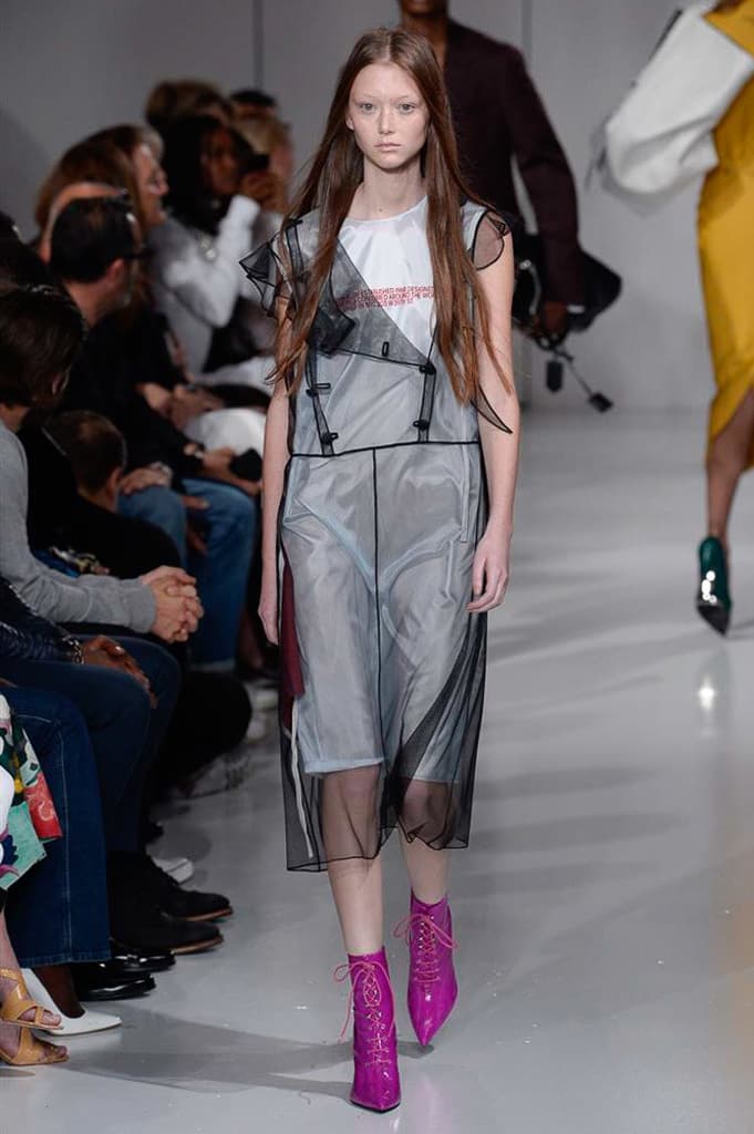 Raf Simons Calvin Klein 2018 Spring Summer Fashion Show NYFW New York Fashion Week Colorblocking Silk Leather