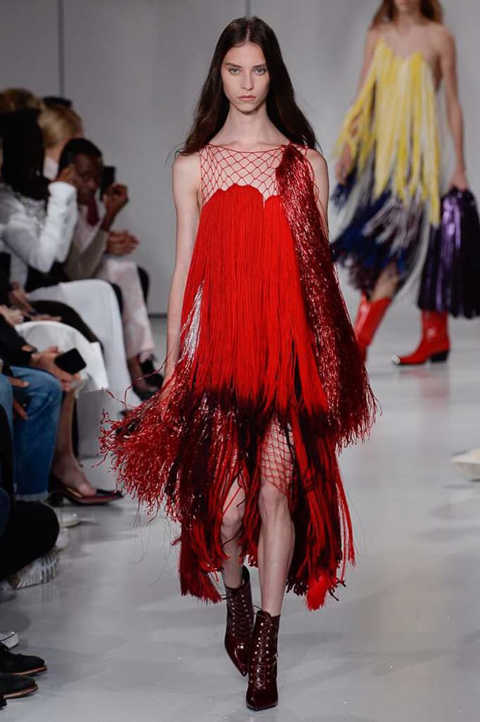 Raf Simons Calvin Klein 2018 Spring Summer Fashion Show NYFW New York Fashion Week Colorblocking Silk Leather