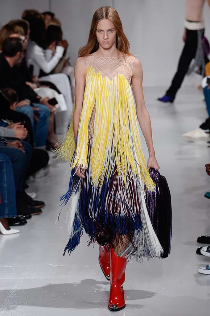 Raf Simons Calvin Klein 2018 Spring Summer Fashion Show NYFW New York Fashion Week Colorblocking Silk Leather