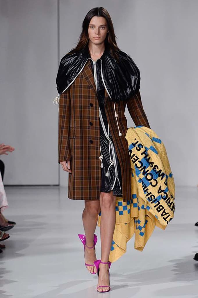 Raf Simons Calvin Klein 2018 Spring Summer Fashion Show NYFW New York Fashion Week Colorblocking Silk Leather