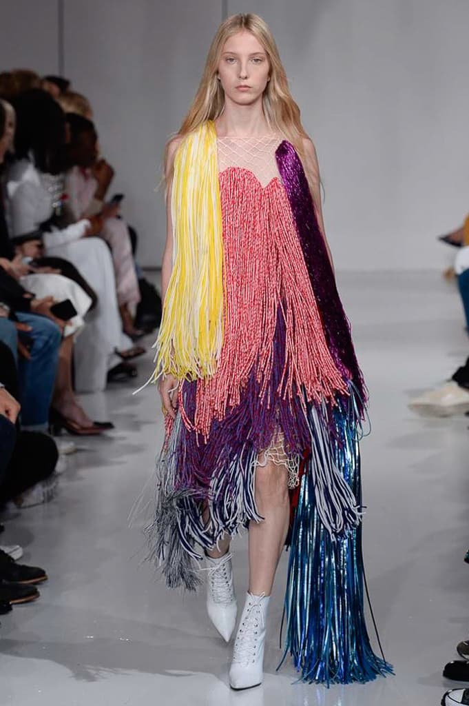 Raf Simons Calvin Klein 2018 Spring Summer Fashion Show NYFW New York Fashion Week Colorblocking Silk Leather
