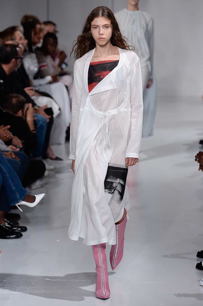 Raf Simons Calvin Klein 2018 Spring Summer Fashion Show NYFW New York Fashion Week Colorblocking Silk Leather