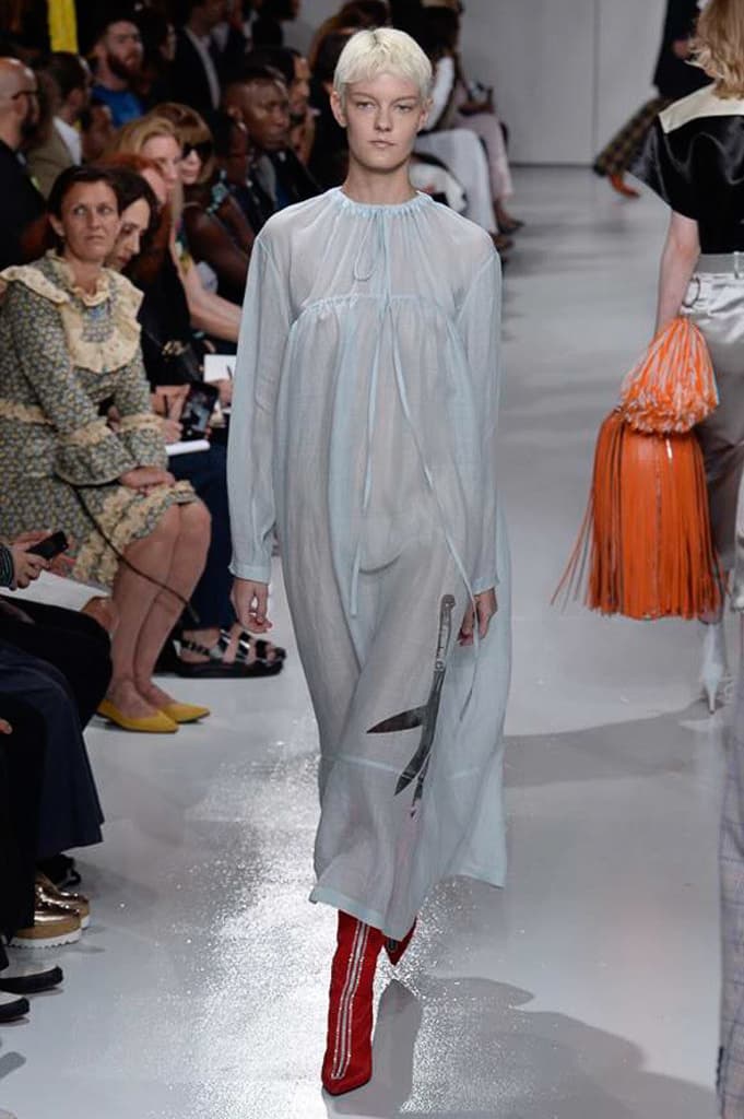 Raf Simons Calvin Klein 2018 Spring Summer Fashion Show NYFW New York Fashion Week Colorblocking Silk Leather