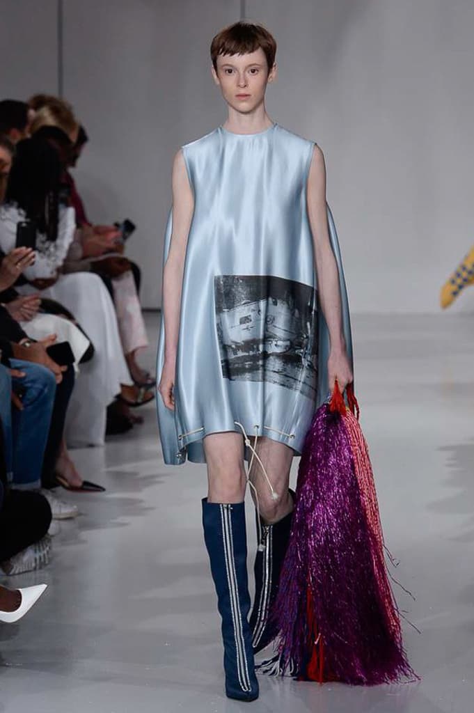 Raf Simons Calvin Klein 2018 Spring Summer Fashion Show NYFW New York Fashion Week Colorblocking Silk Leather