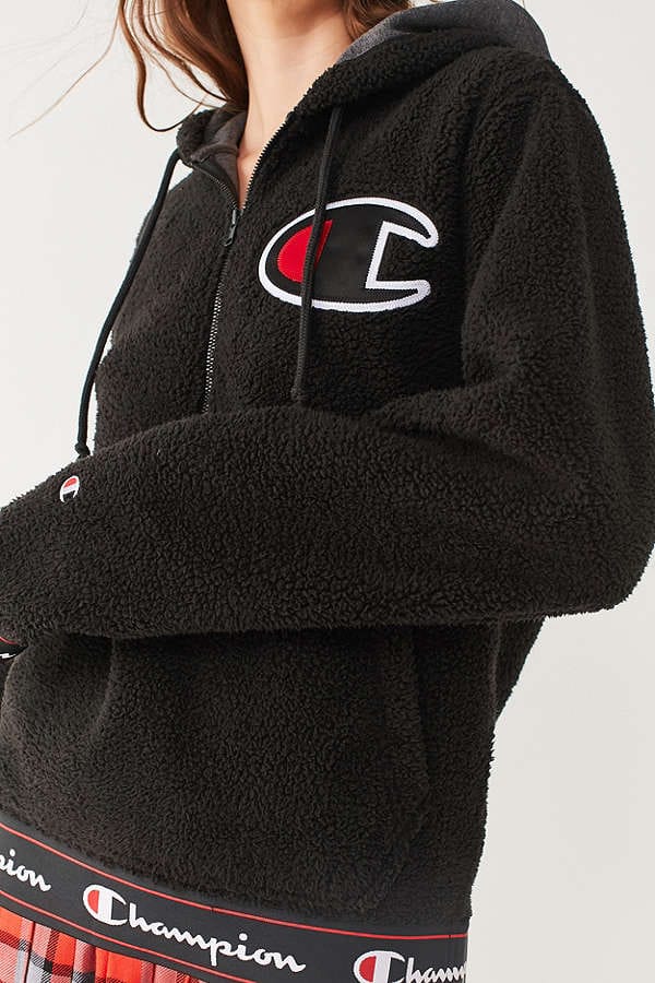 champion sherpa hoodie black