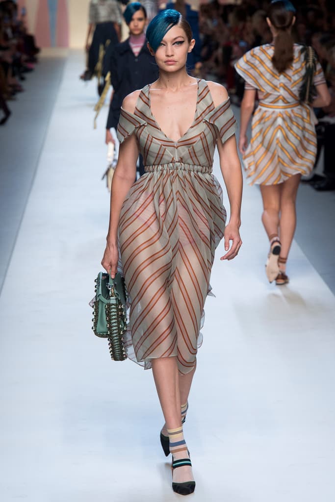 Fendi Karl Lagerfeld Spring Summer 2018 Collection Milan Fashion Week Kendall Jenner Adwoa Aboah Gigi Bella Hadid Kaia Gerber