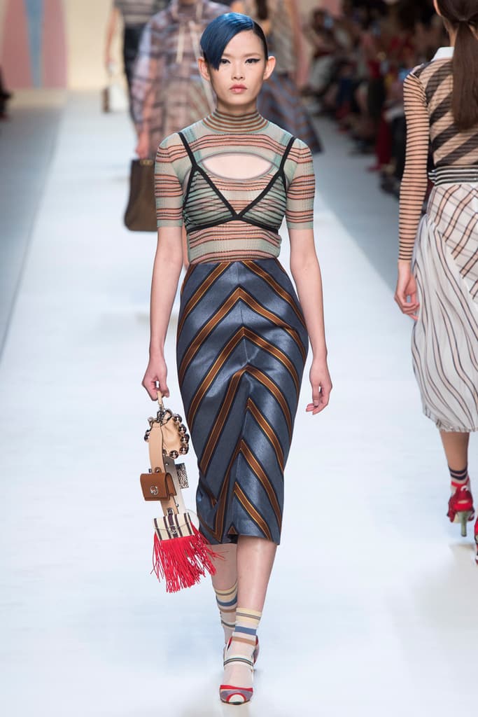 Fendi Karl Lagerfeld Spring Summer 2018 Collection Milan Fashion Week Kendall Jenner Adwoa Aboah Gigi Bella Hadid Kaia Gerber