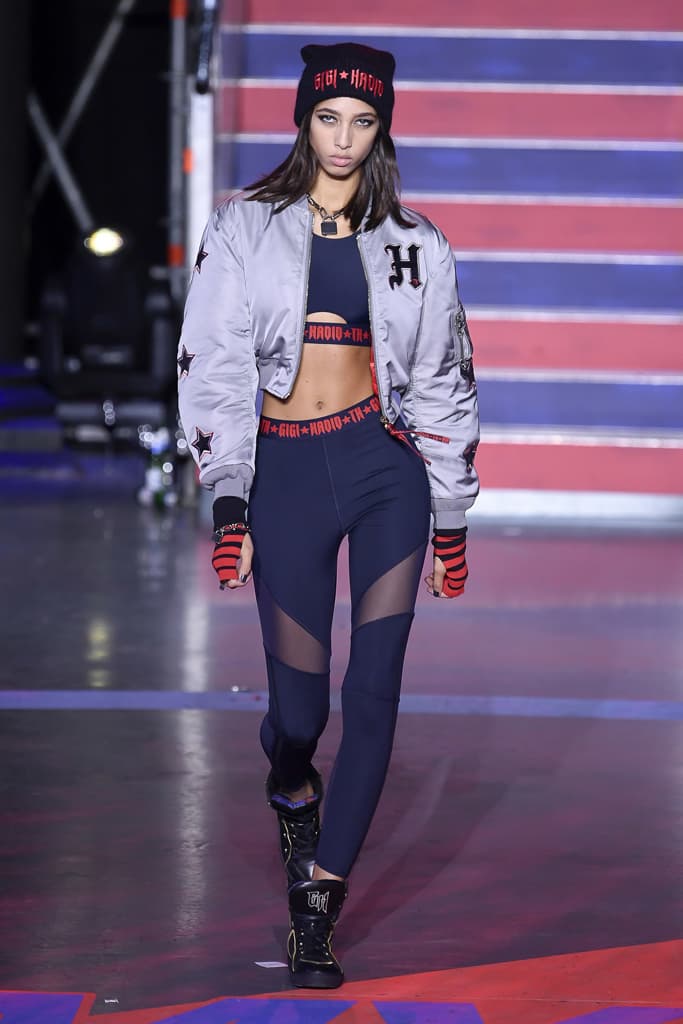 Gigi Hadid Tommy Hilfiger Fall Winter 2017 Runway Show Third Collaboration Jourdan Dunn Rock Circus Red Blue Black London Fashion Week LFW