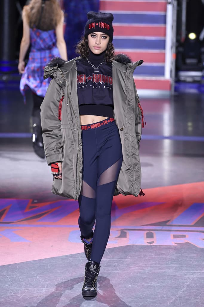 Gigi Hadid Tommy Hilfiger Fall Winter 2017 Runway Show Third Collaboration Jourdan Dunn Rock Circus Red Blue Black London Fashion Week LFW