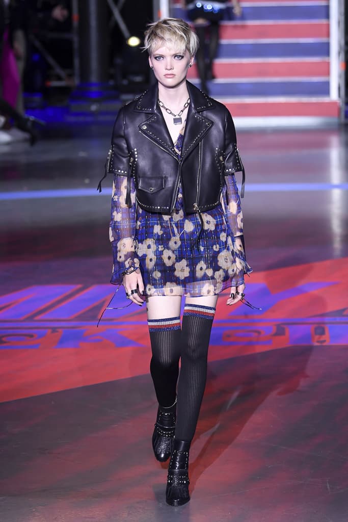 Gigi Hadid Tommy Hilfiger Fall Winter 2017 Runway Show Third Collaboration Jourdan Dunn Rock Circus Red Blue Black London Fashion Week LFW