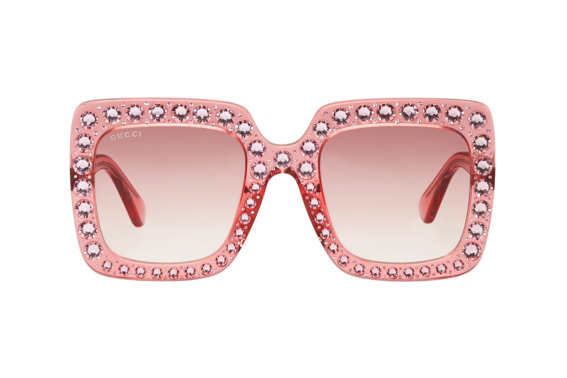 gucci pink square sunglasses